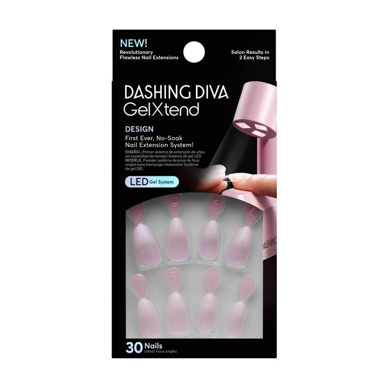 slide 1 of 7, Dashing Diva Gel Xtend Design LED-Cured Glue-On Nails - Graceful Girl - 30ct, 30 ct