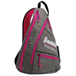 Franklin Sports Sling Pickleball Bag - Gray/Pink: Capacity 2 Paddles, 3 Balls