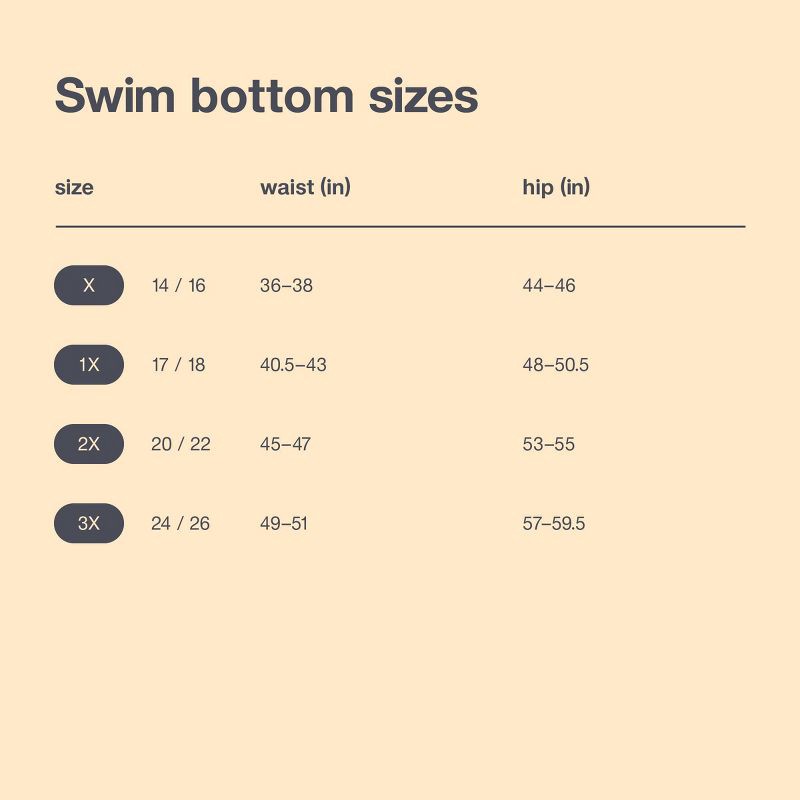 slide 7 of 7, Women's Shirred High Waist Full Coverage Bikini Bottom - Shade & Shore™ Black 1X: Plus Size Swimwear, Pull-On Style, 1 ct