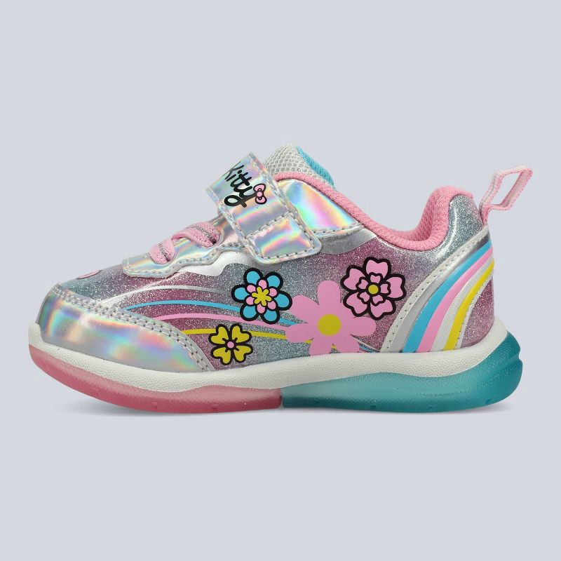 slide 2 of 4, Toddler Hello Kitty Athletic Sneakers - 6T: Hook & Loop Closure, Elastic Laces, Animal Prints, Textured Outsole, CR2032 Battery, 1 ct