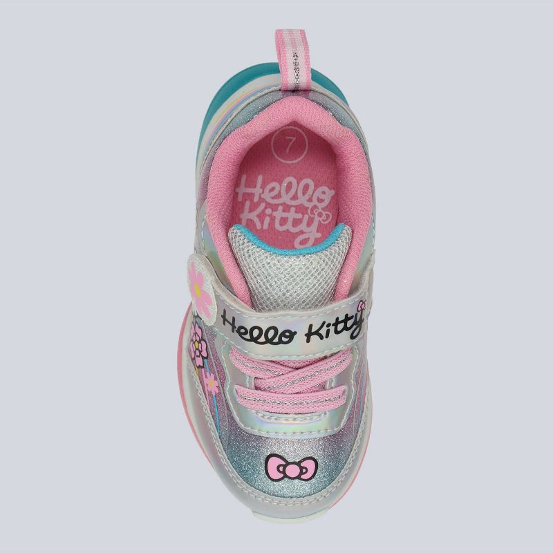 slide 3 of 4, Toddler Hello Kitty Athletic Sneakers - 6T: Hook & Loop Closure, Elastic Laces, Animal Prints, Textured Outsole, CR2032 Battery, 1 ct