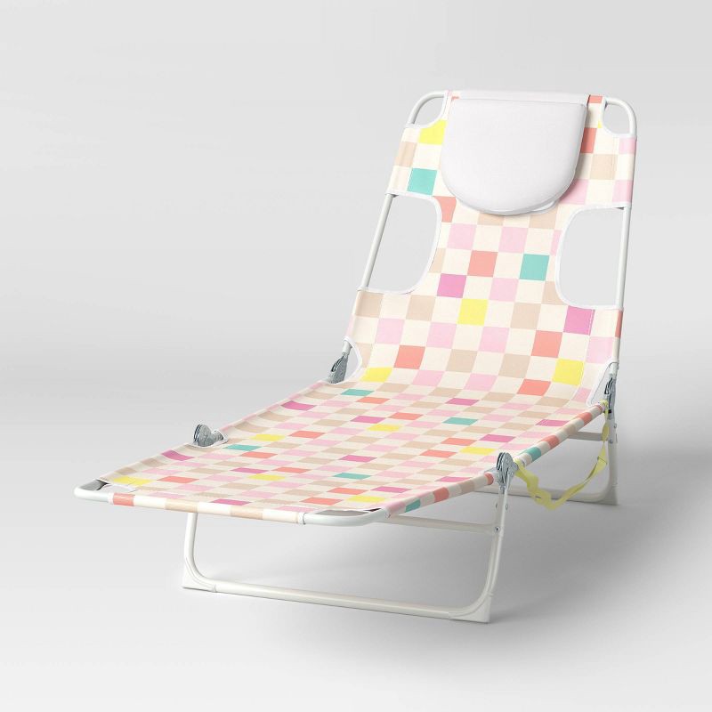 slide 1 of 6, Folding Lounger Pink - Sun Squad™, 1 ct