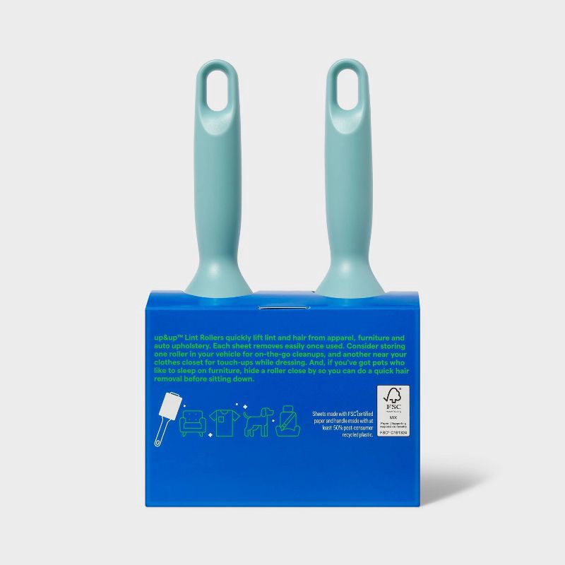 slide 3 of 3, Lint Roller 120 Sheets - 2ct - up&up™, 120 sheets, 2 ct