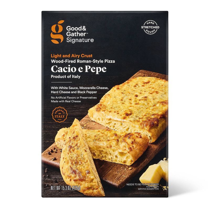 slide 1 of 4, Wood-Fired Roman-Style Crust Frozen Pizza Cacio e Pepe - 15.3oz - Good & Gather™, 15.3 oz