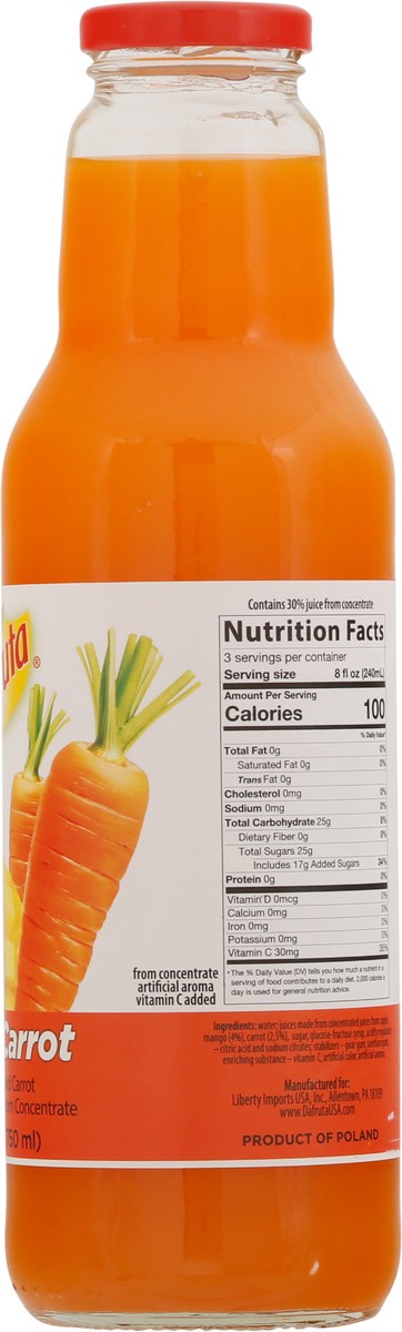 slide 8 of 9, Dafruta Mango Carrot Juice Beverage - 25.36 fl oz, 25.36 fl oz