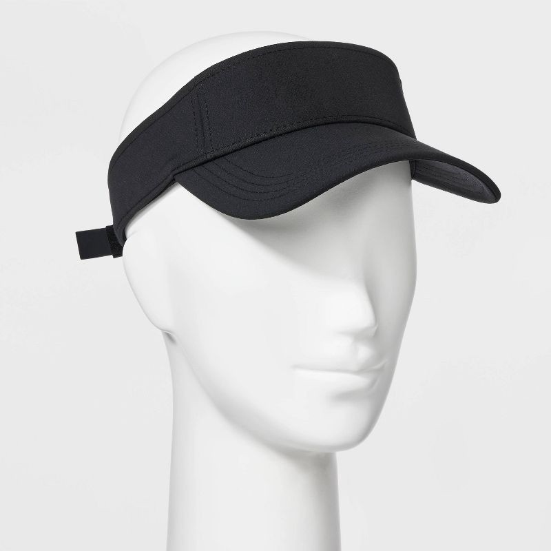 slide 2 of 4, Visor Hat - All In Motion™ Black: UPF 50+, Adjustable Hook & Loop, Lightweight Woven Fabric, 1 ct
