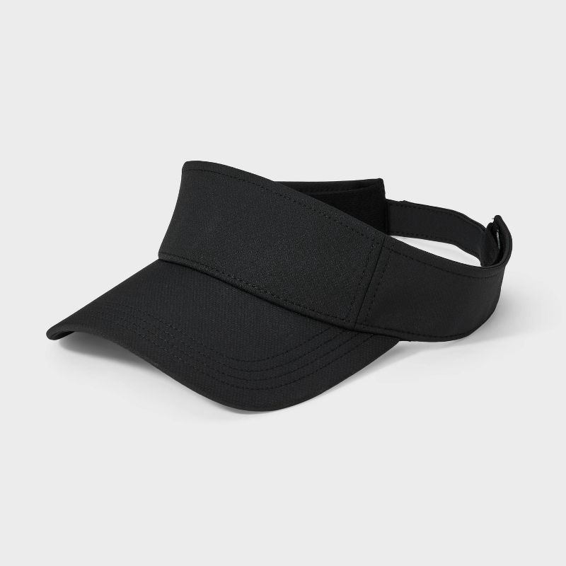 slide 1 of 4, Visor Hat - All In Motion™ Black: UPF 50+, Adjustable Hook & Loop, Lightweight Woven Fabric, 1 ct