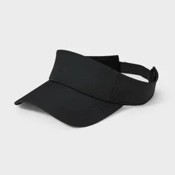 Visor Hat - All In Motion™ Black: UPF 50+, Adjustable Hook & Loop, Lightweight Woven Fabric