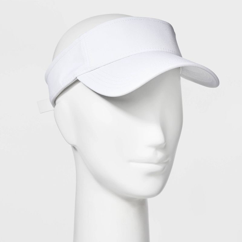 slide 2 of 4, Visor Hat - All In Motion™ White: Adjustable Lightweight Woven Fabric, UPF 50+ Protection, Hand Wash, Hook & Loop Fastener, 1 ct