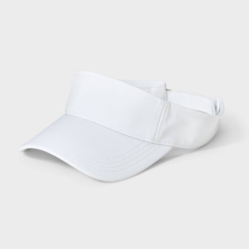 slide 1 of 4, Visor Hat - All In Motion™ White: Adjustable Lightweight Woven Fabric, UPF 50+ Protection, Hand Wash, Hook & Loop Fastener, 1 ct