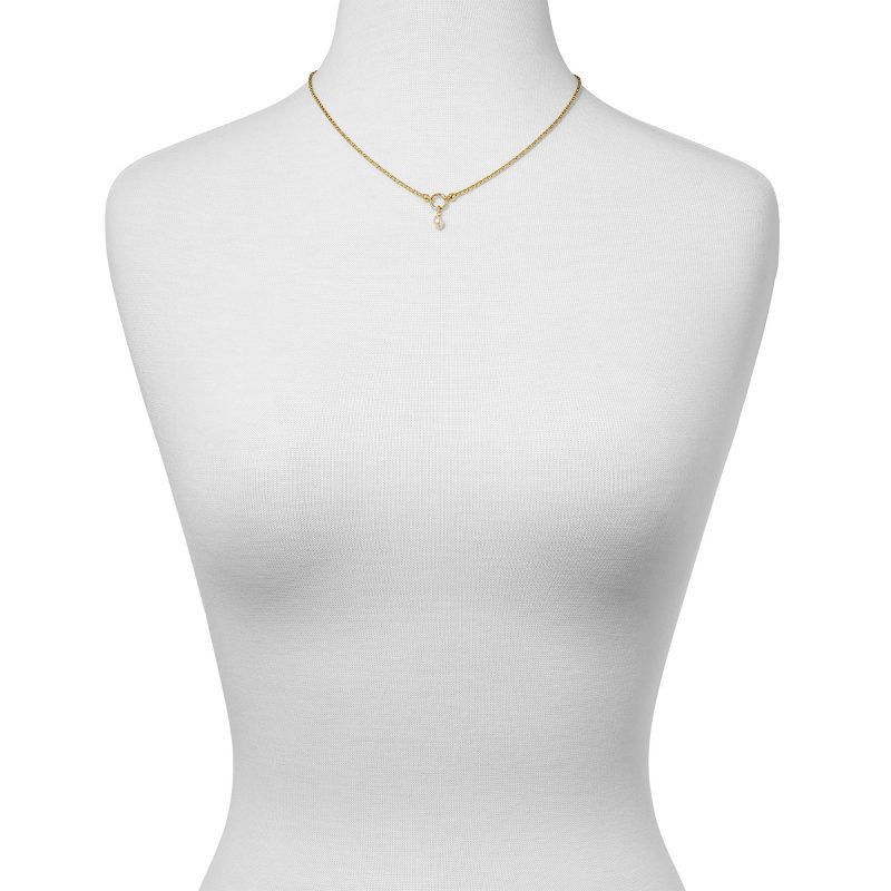 slide 3 of 4, Kendra Scott 14K Gold Over Brass Sawyer Chain Necklace - Gold/White Pearl: Hook & Eye Closure, 16" Length, 1 ct