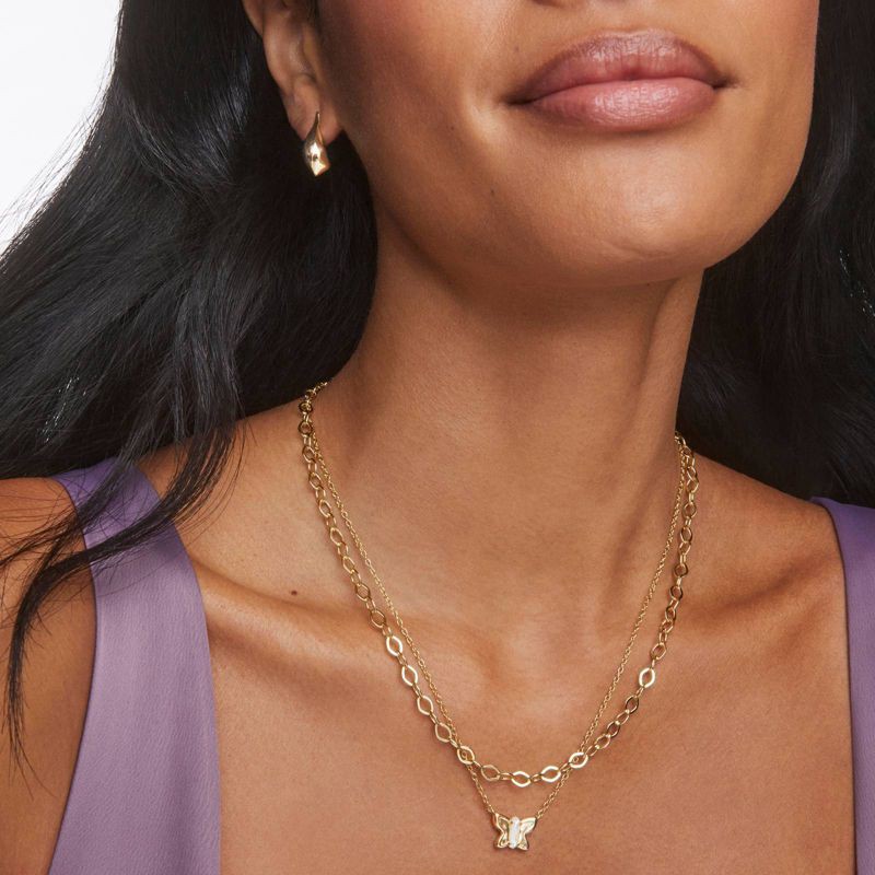 slide 2 of 2, Kendra Scott Quincy 14K Gold Over Brass Small Stud Earrings - Gold: Post Closure, 0.78" Length, 0.34" Width, 24.5g Weight, 24.5 gram