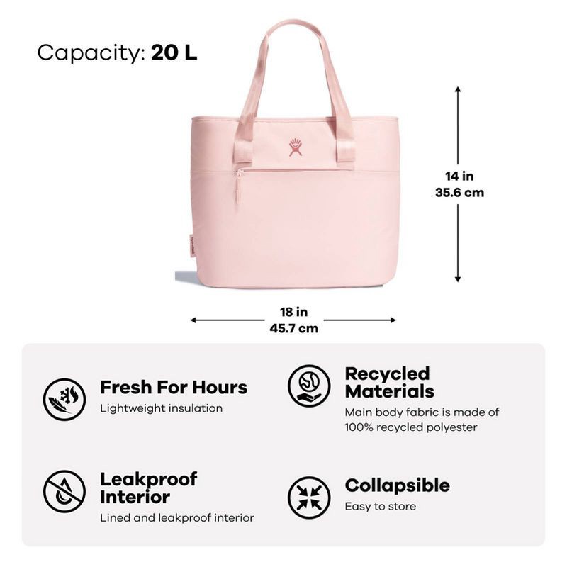 slide 6 of 6, Hydro Flask 20 Liter Insulated Tote - Trillium: Zip Closure & Storage Pocket, 20 liter