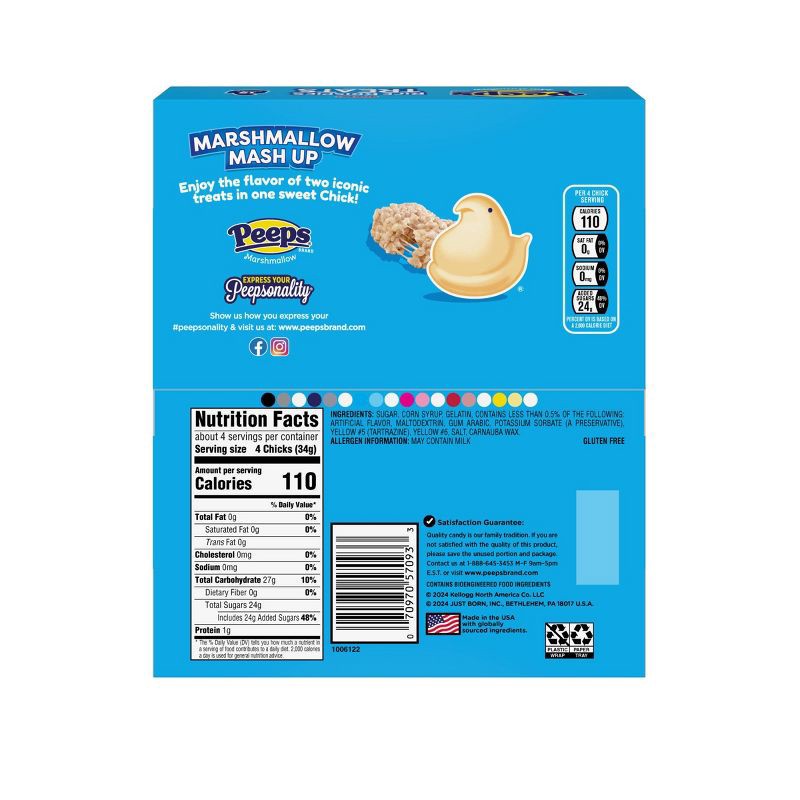 slide 3 of 6, Peeps Easter Rice Krispie Treats Flavored Marshmallow Chicks - 4.5oz, 4.5 oz