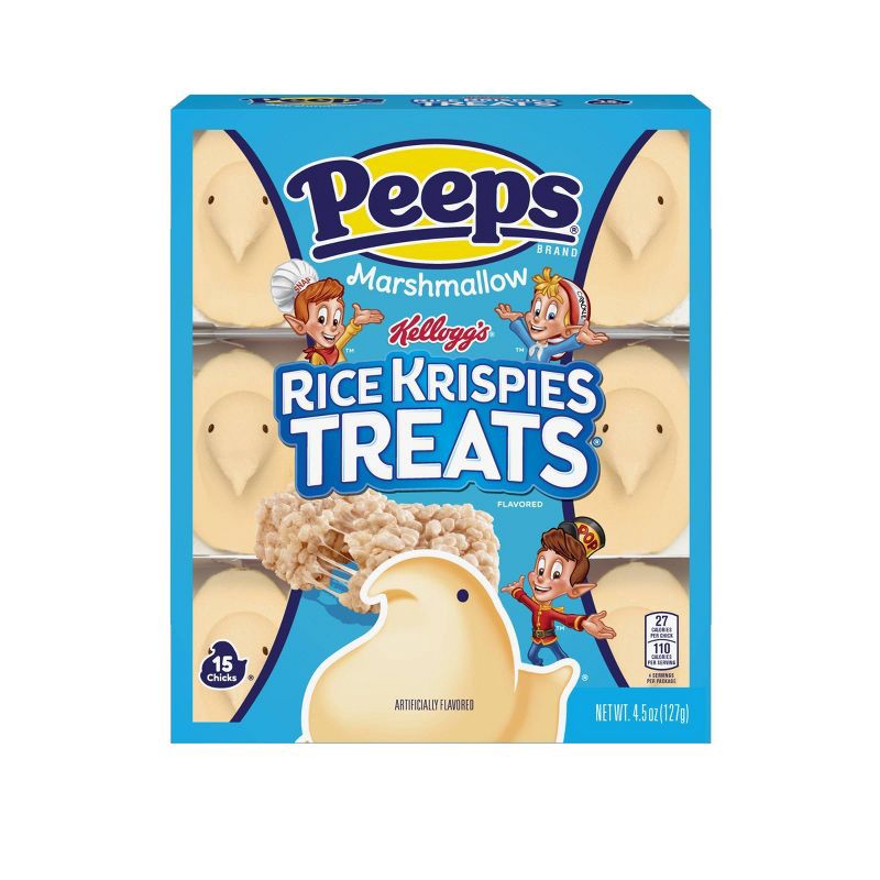 slide 1 of 6, Peeps Easter Rice Krispie Treats Flavored Marshmallow Chicks - 4.5oz, 4.5 oz