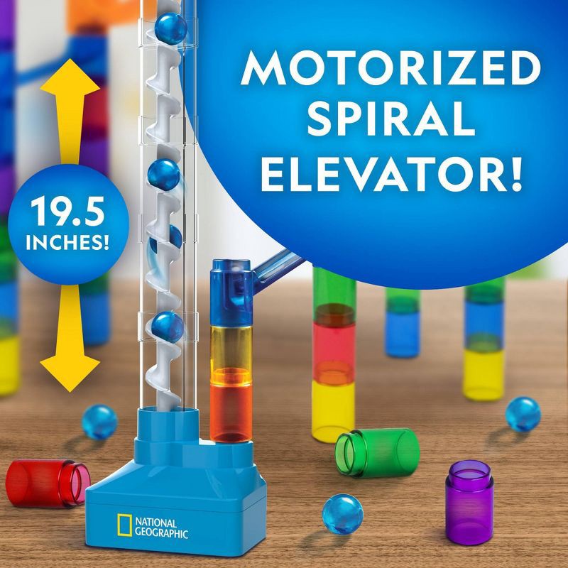slide 3 of 5, National Geographic 100 PC Marble run: Creative, Engineering, Physics, Activity Guide Included, 100 ct