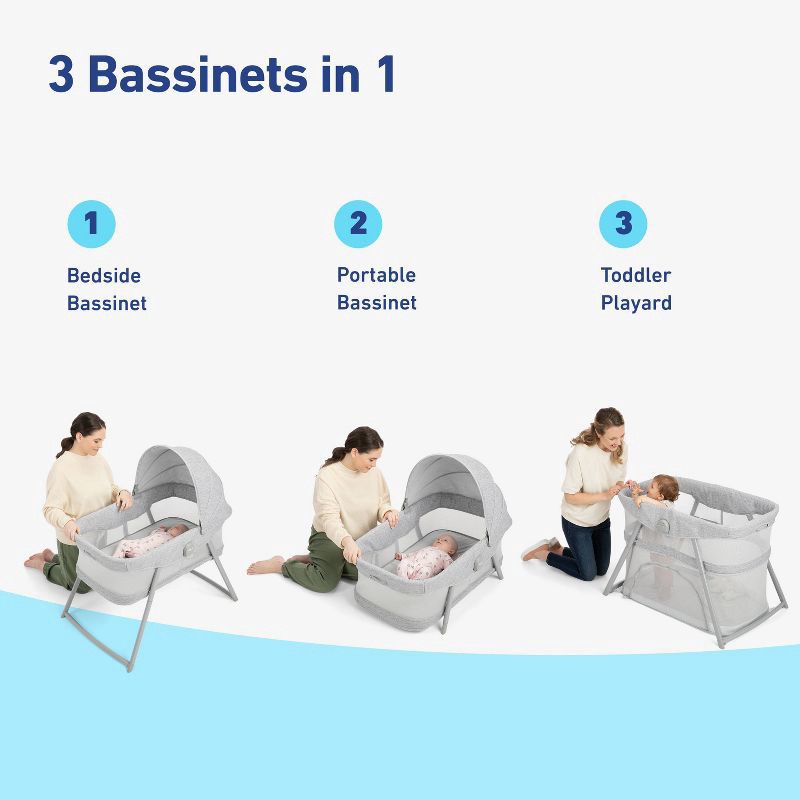 slide 2 of 6, Graco Dream More 3-in-1 Travel Bassinet - Gray, 1 ct