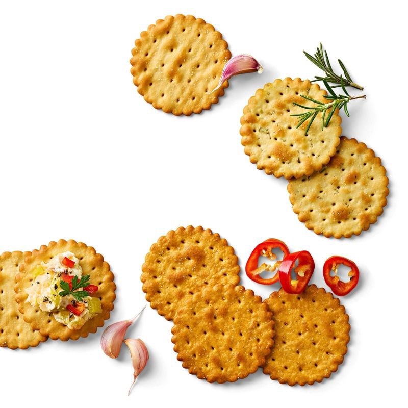 slide 5 of 5, Assorted Cracker Trio - Garlic, Rosemary, Red Chili Flavored - 19.5oz - Good & Gather™, 19.5 oz