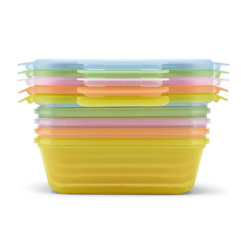 slide 6 of 8, Ello 10pc Snap and Nest Meal Prep Food Storage Containers Multicolor Brights, 10 ct