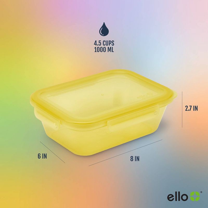 slide 5 of 8, Ello 10pc Snap and Nest Meal Prep Food Storage Containers Multicolor Brights, 10 ct