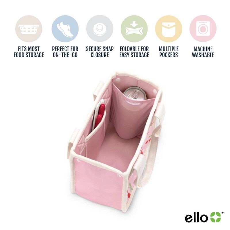 slide 3 of 3, Ello Lunch Bag Food Storage Container Pink Cherries, 1 ct