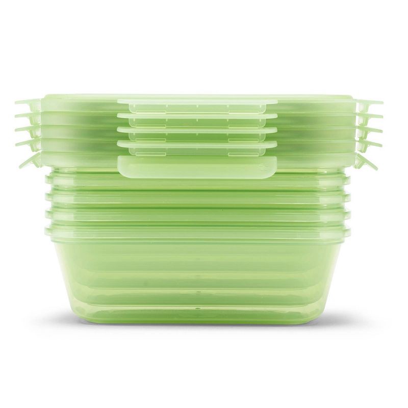 slide 6 of 7, Ello 10pc Snap and Nest Meal Prep Food Storage Containers Green, 10 ct