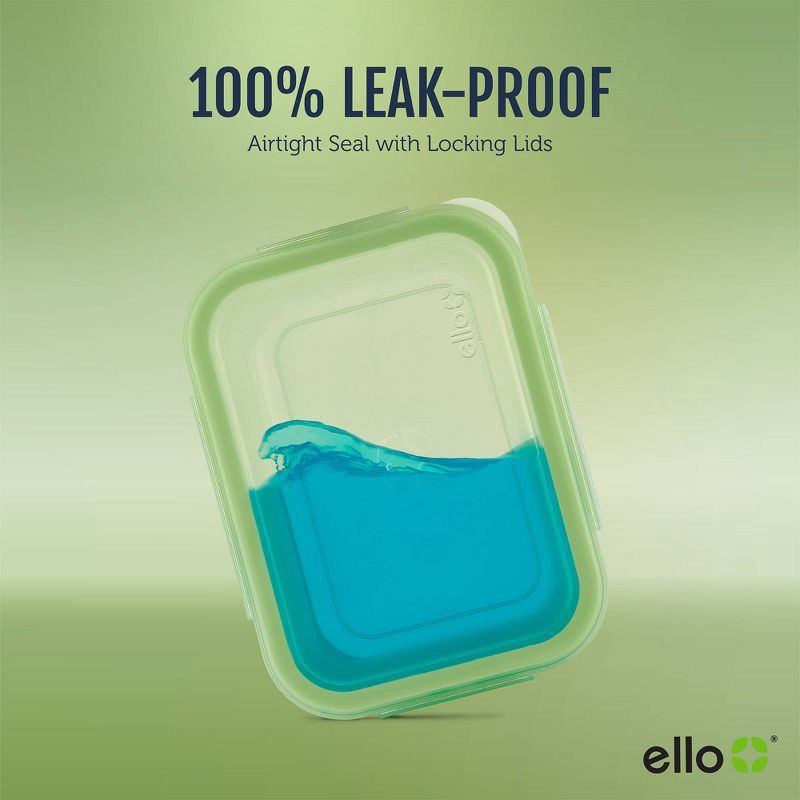 slide 4 of 7, Ello 10pc Snap and Nest Meal Prep Food Storage Containers Green, 10 ct