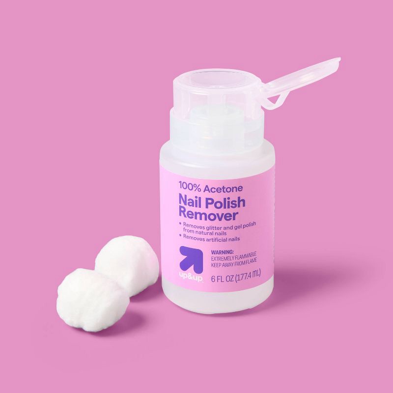 slide 2 of 3, Pump Bottle 100% Acetone Nail Polish Remover - 6oz - up&up™, 6 oz