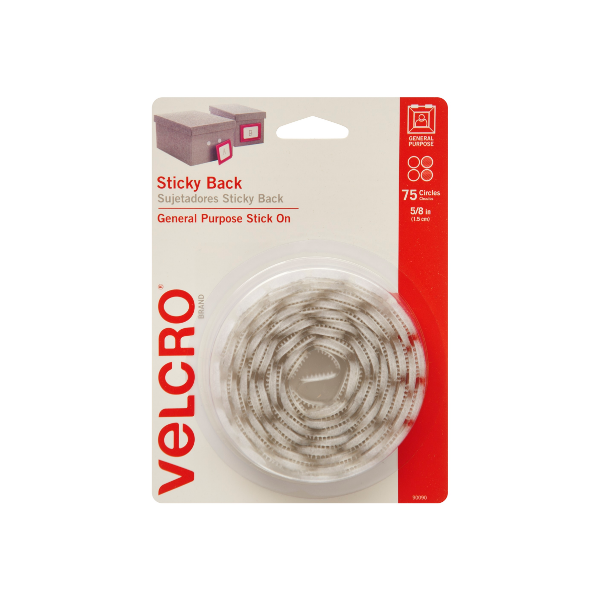 slide 1 of 12, VELCRO Brand Sticky Back 5/8in Circles White, 75 ct
