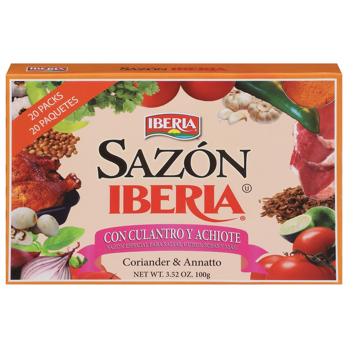 slide 1 of 14, Iberia Sazon Coriander & Annatto 20 Packs, 20 ct