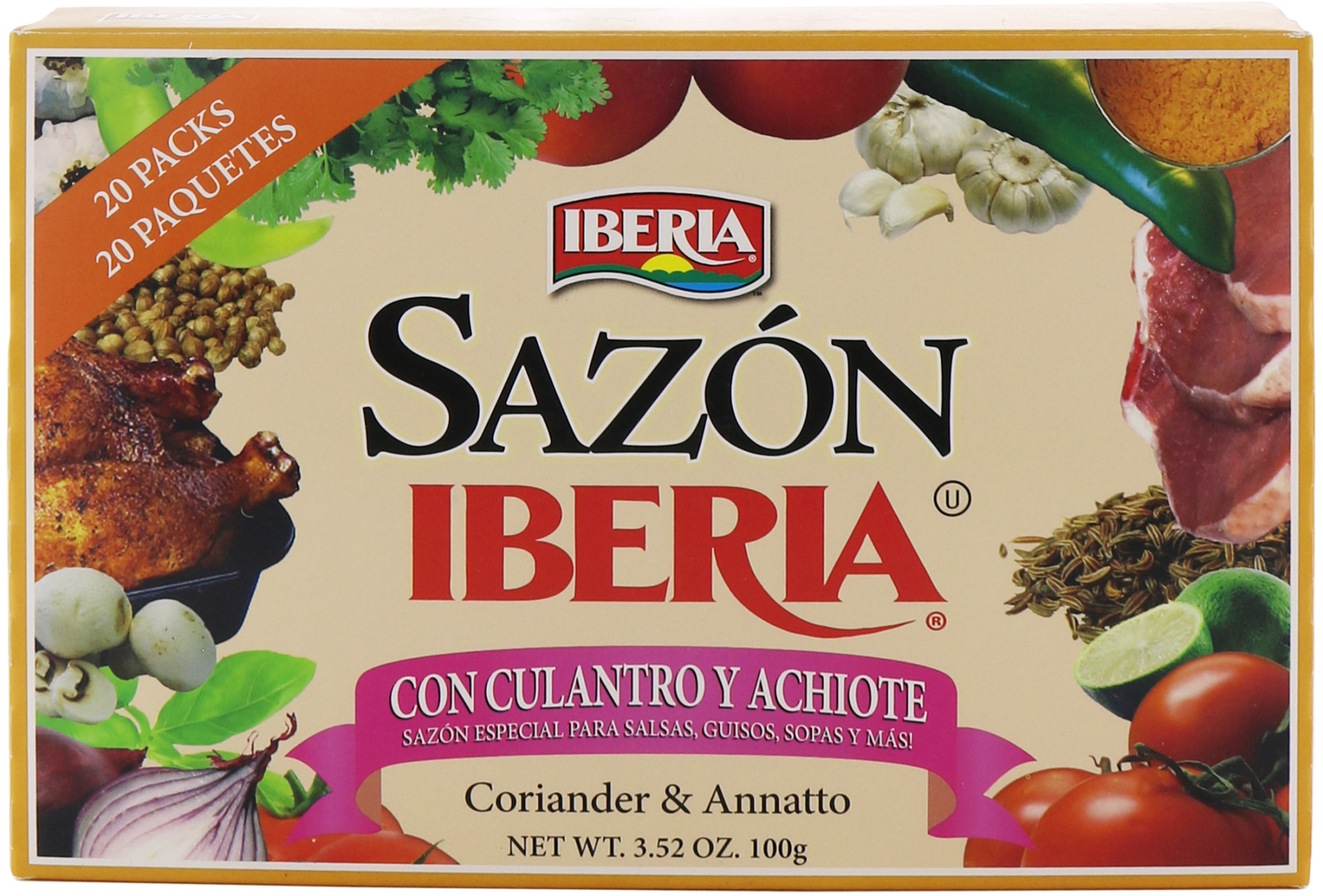 slide 1 of 1, Iberia Sazon with Culantro y Achiote, 3.52 oz