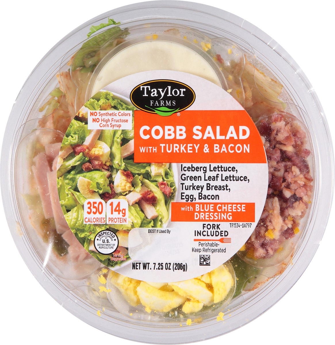slide 7 of 9, Taylor Farms Cobb Salad with Turkey & Bacon 7.25 oz, 7.75 oz