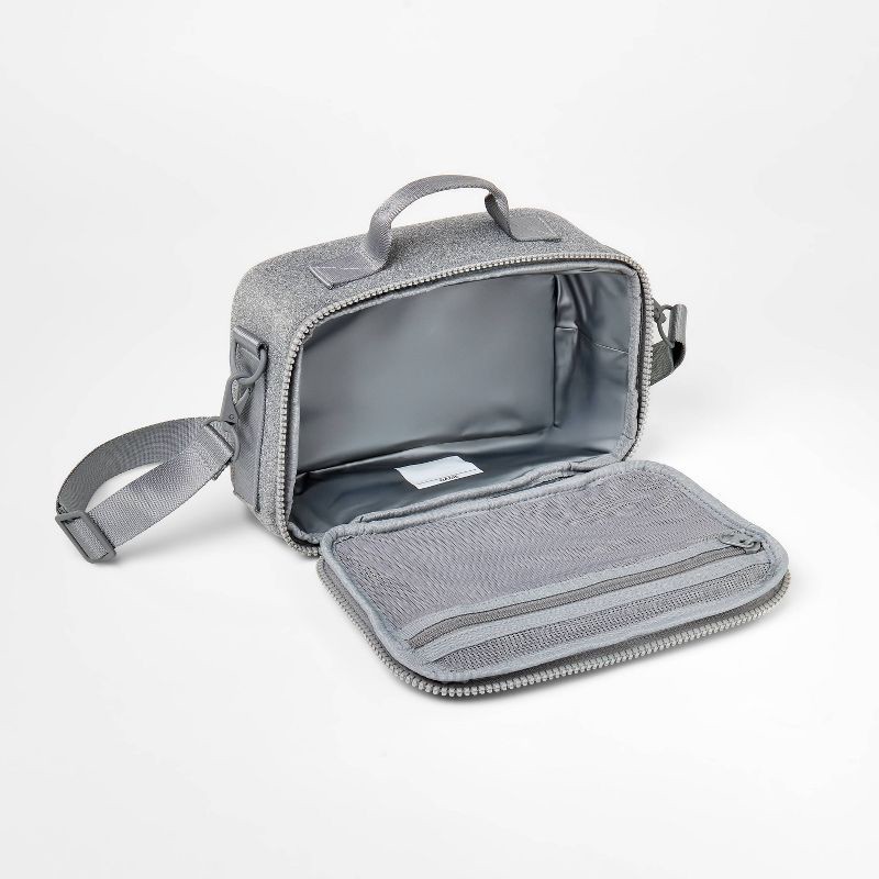 slide 2 of 4, Faux Neoprene Lunch Tote - All In Motion™ Heather Gray: Zipper Closure, Recycled Material, 1 ct
