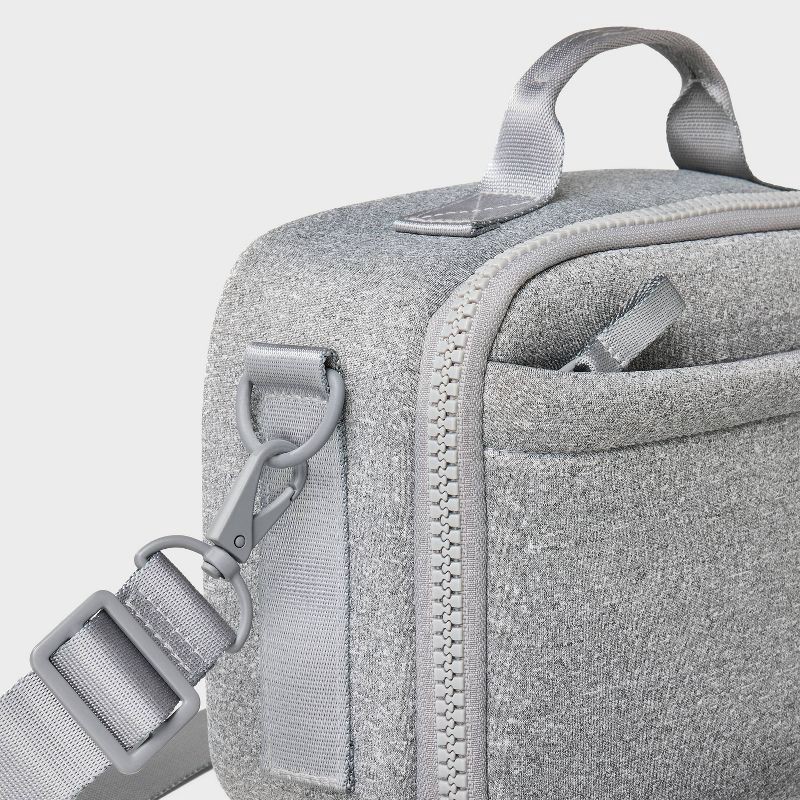 slide 4 of 4, Faux Neoprene Lunch Tote - All In Motion™ Heather Gray: Zipper Closure, Recycled Material, 1 ct