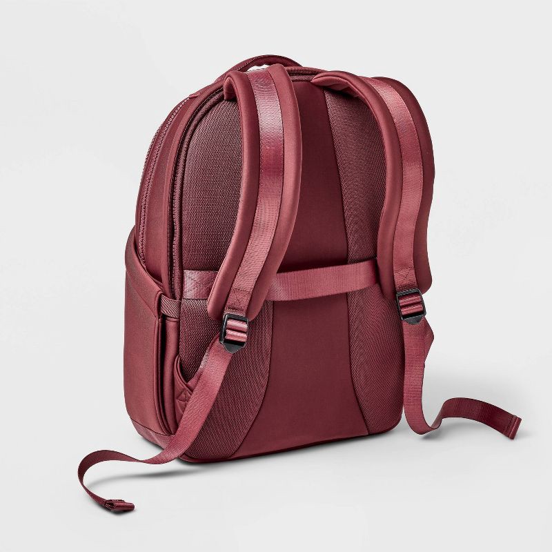 slide 2 of 5, 14L Faux Neoprene Backpack - All In Motion™ Burgundy: Knit Shell, Unstructured Design, 14 liter