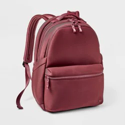 14L Faux Neoprene Backpack - All In Motion™ Burgundy: Knit Shell, Unstructured Design