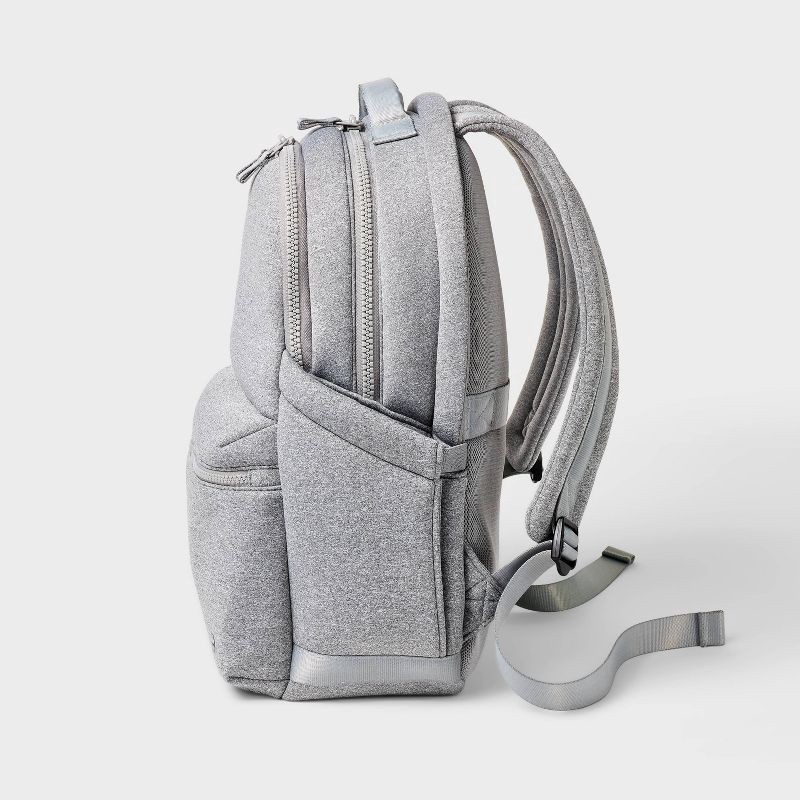 slide 4 of 5, 14L Faux Neoprene Backpack - All In Motion™ Heather Gray: High School 16-Inch Laptop, 14 liter