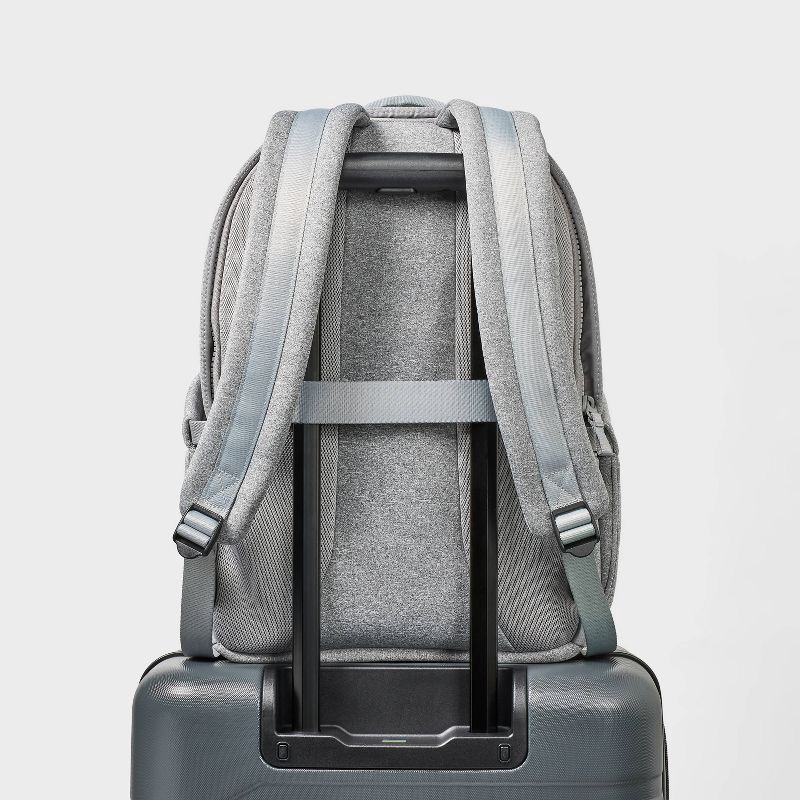 slide 5 of 5, 14L Faux Neoprene Backpack - All In Motion™ Heather Gray: High School 16-Inch Laptop, 14 liter