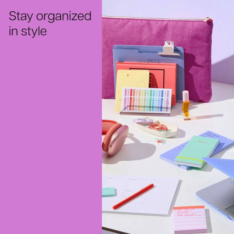 slide 4 of 6, Noted by Post-it Zip Top Canvas Laptop Pouch Magenta, 1 ct