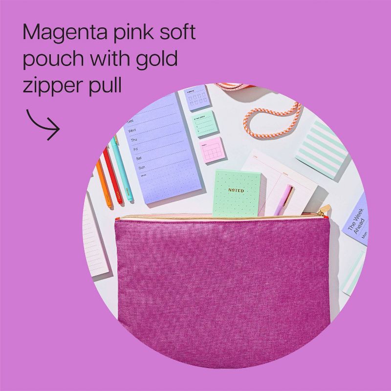 slide 5 of 6, Noted by Post-it Zip Top Canvas Laptop Pouch Magenta, 1 ct