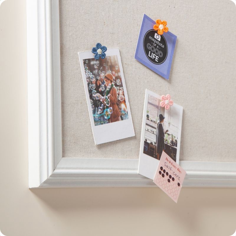 slide 2 of 6, U Brands 16ct Small Embroidered Floral Push Pins Artist Touch, 16 ct