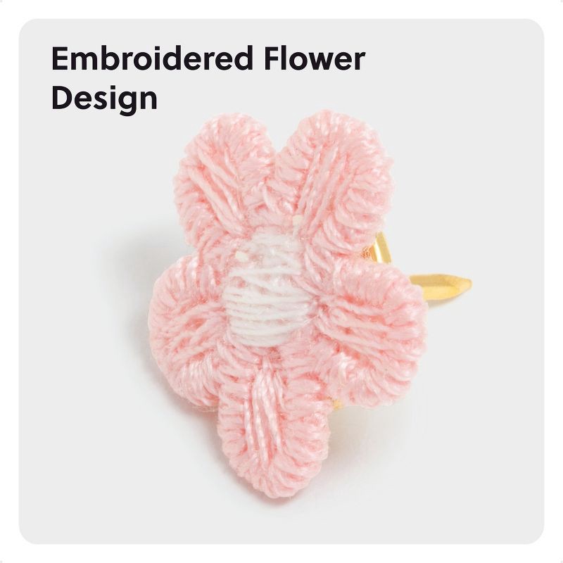 slide 4 of 6, U Brands 16ct Small Embroidered Floral Push Pins Artist Touch, 16 ct
