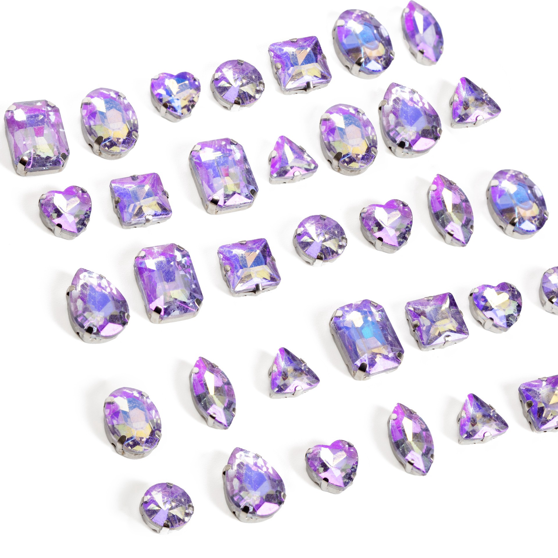 slide 3 of 6, Cousindiy Silver Mocha Light Amethyst Ab Glass Sew-On Rhinestones, 38ct., 38 ct