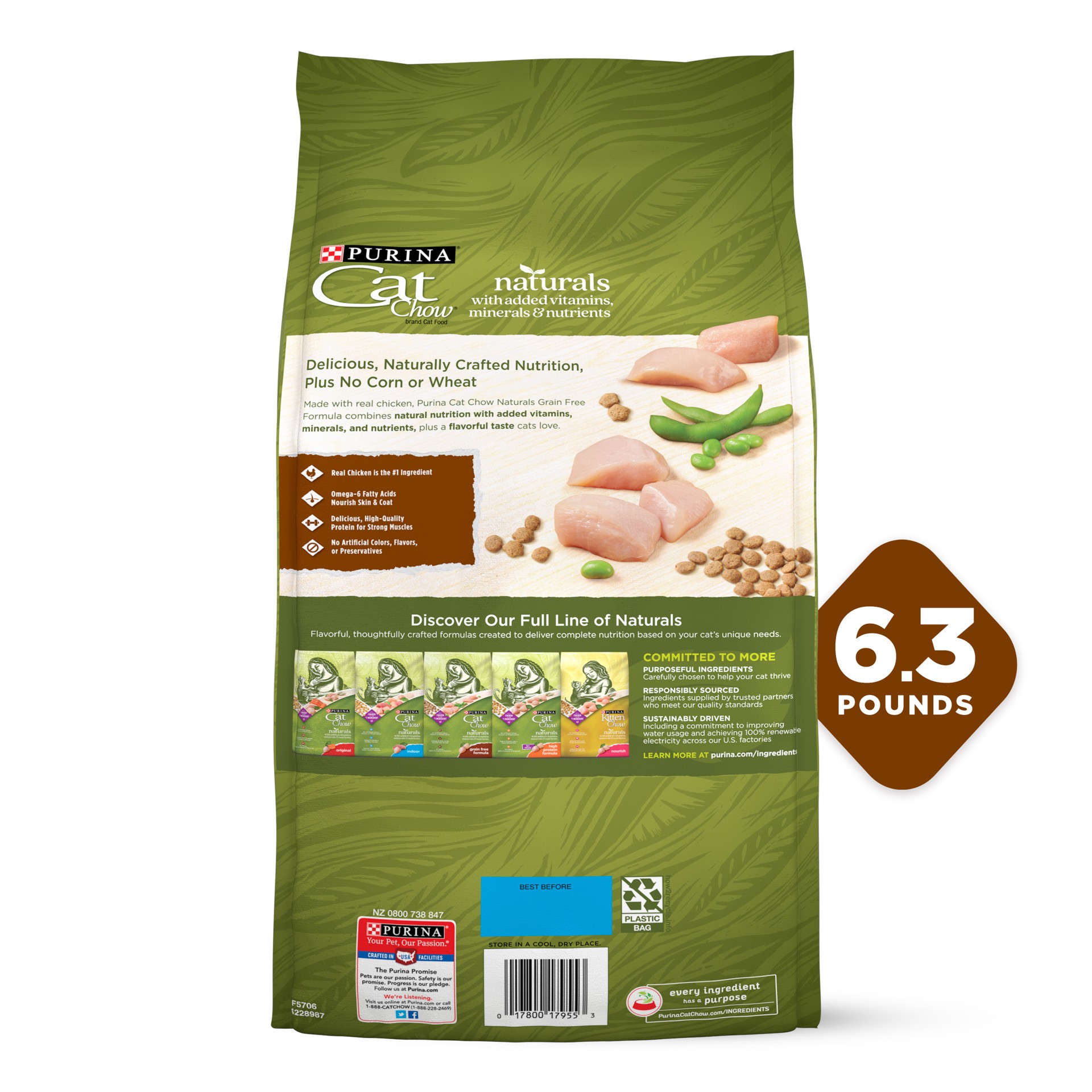 slide 7 of 9, Cat Chow Purina Grain Free Cat Chow Naturals, 6.3 lb