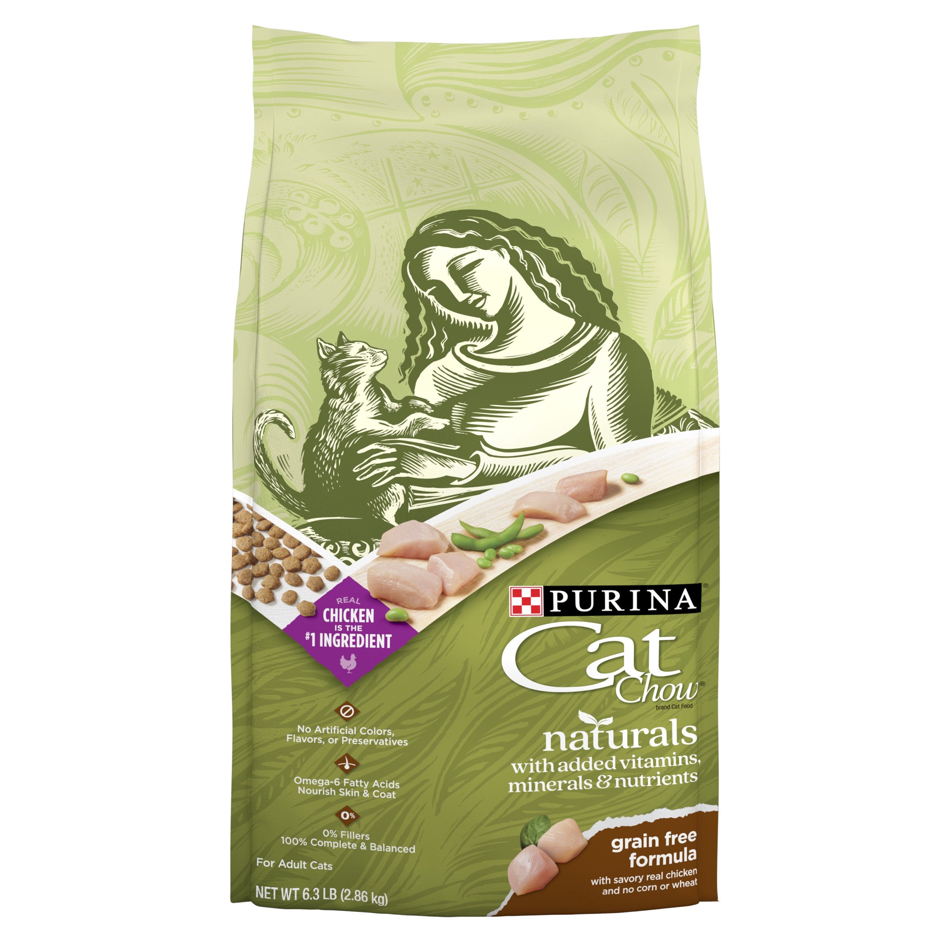 slide 1 of 9, Cat Chow Purina Grain Free Cat Chow Naturals, 6.3 lb