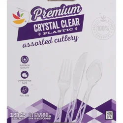 Giant Premium Colored Combo Crystal Clear Plastic Cutlery