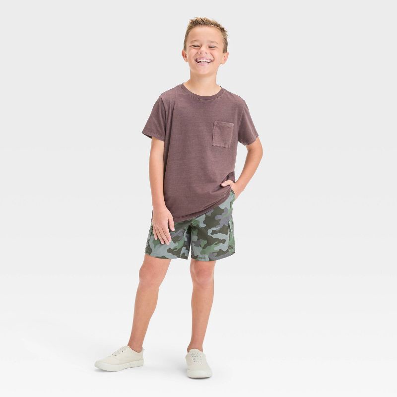slide 3 of 3, Boys' Pull-On 'Above the Knee' Cargo Shorts - Cat & Jack™ Green XL: Camouflage, Twill, Mid Rise, 1 ct