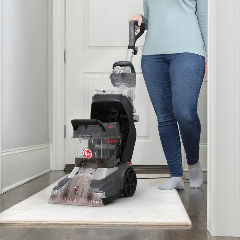 slide 4 of 8, Hoover PowerScrub XL Carpet Cleaner Appliance: Electric, 12" Path, 0.8 Gal Tank, 23' Cord, 0.8 gal