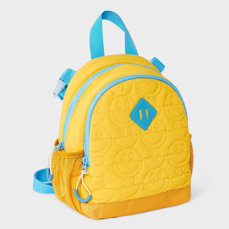 slide 2 of 7, Kids' Mini Adaptive Smiley Quilted Backpack - Cat & Jack™️: Softside, Adjustable Strap, 5 Years+, 33" Max Strap Length, 1 ct