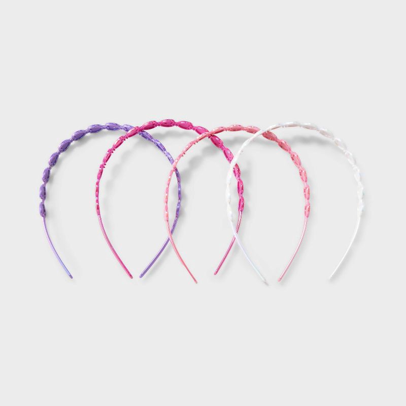 slide 2 of 3, Girls' 4pk Plastic Heart Headband - Cat & Jack™️: Fashion Accessory for All Hair Types, 4 ct